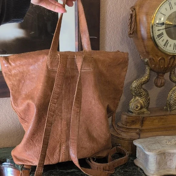 Margot Brown Leather Backpack - Picture 4 of 4